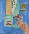 Peces de colores y una escultura fauvismo abstracto Henri Matisse